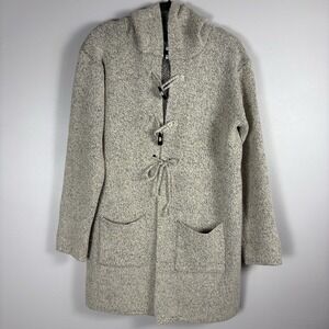 Northern Angel Women's Gray Chambray Knit Toggle Closure Hooded Cardigan Sweater